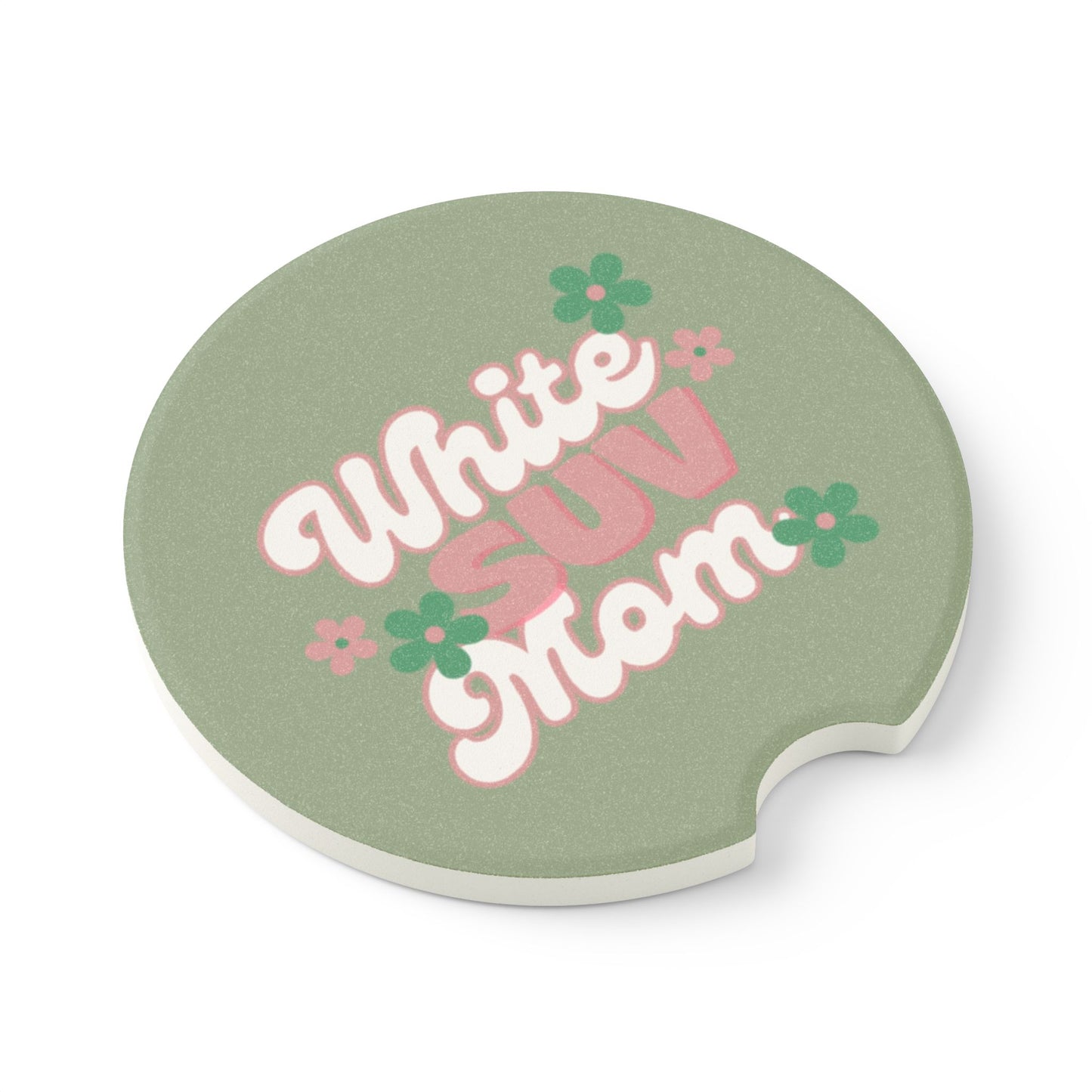 Car Coaster- White SUV Mom