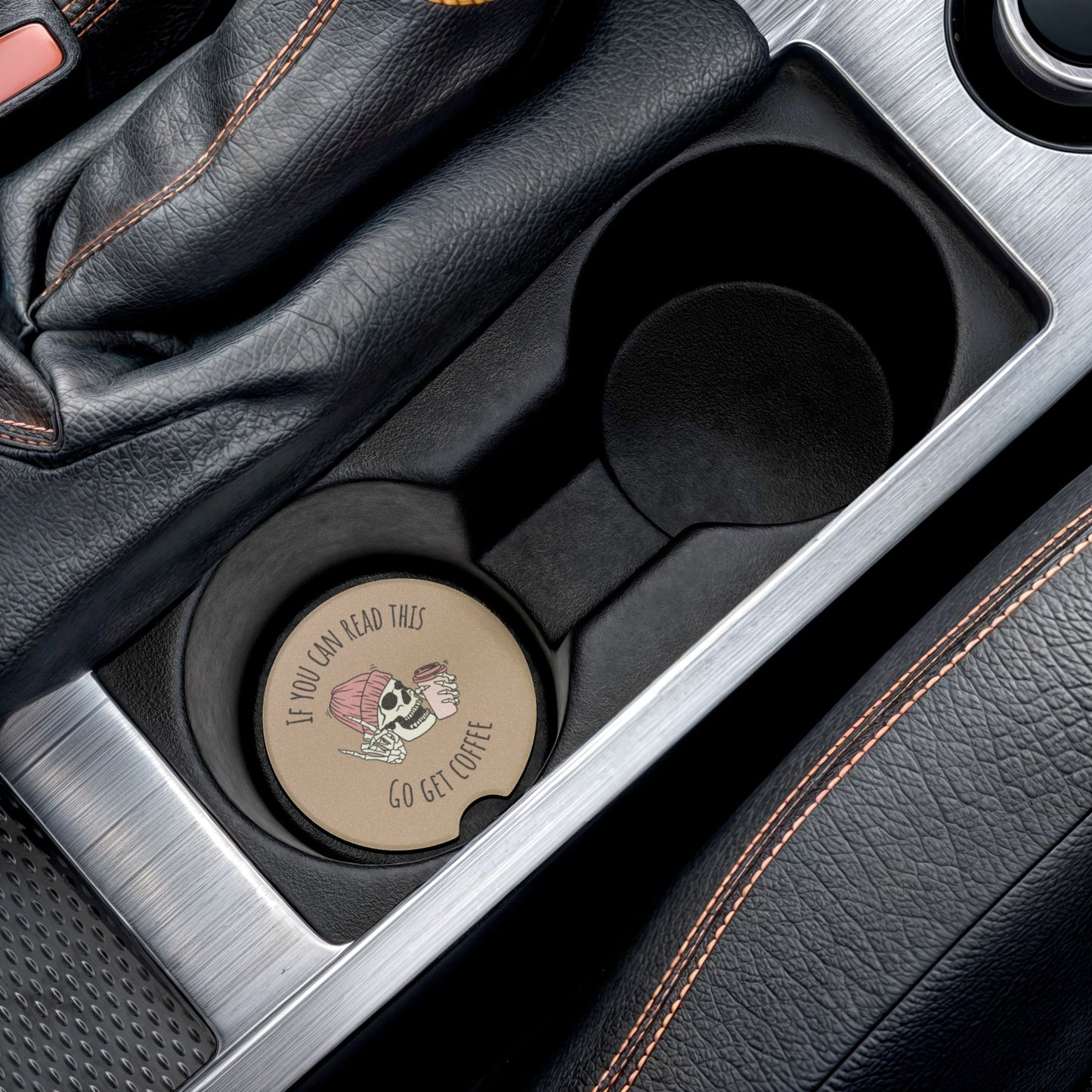Car Coaster- Skull Go Get Coffee