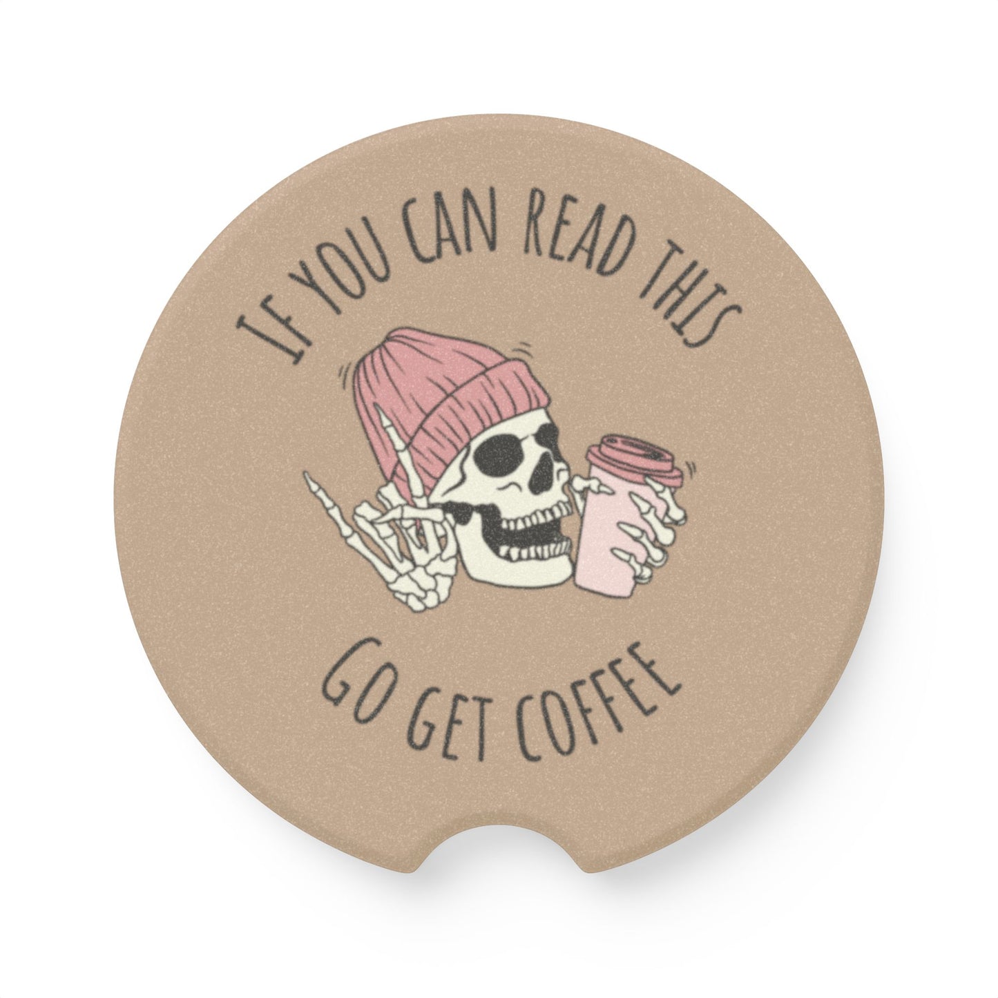 Car Coaster- Skull Go Get Coffee