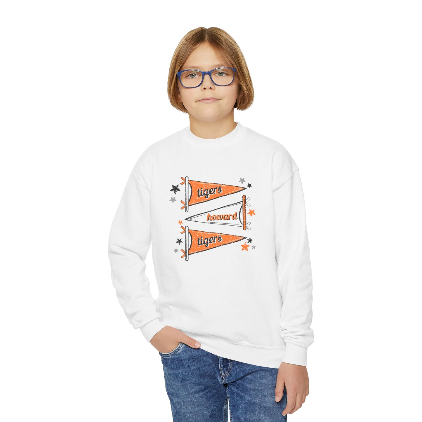 Howard Tigers Pennant Youth Crewneck Sweatshirt