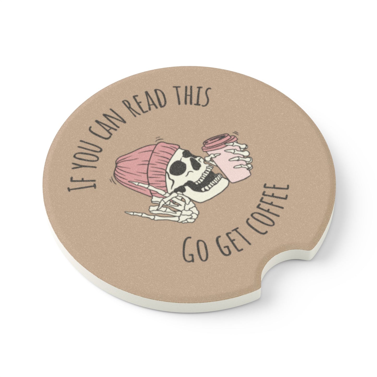 Car Coaster- Skull Go Get Coffee