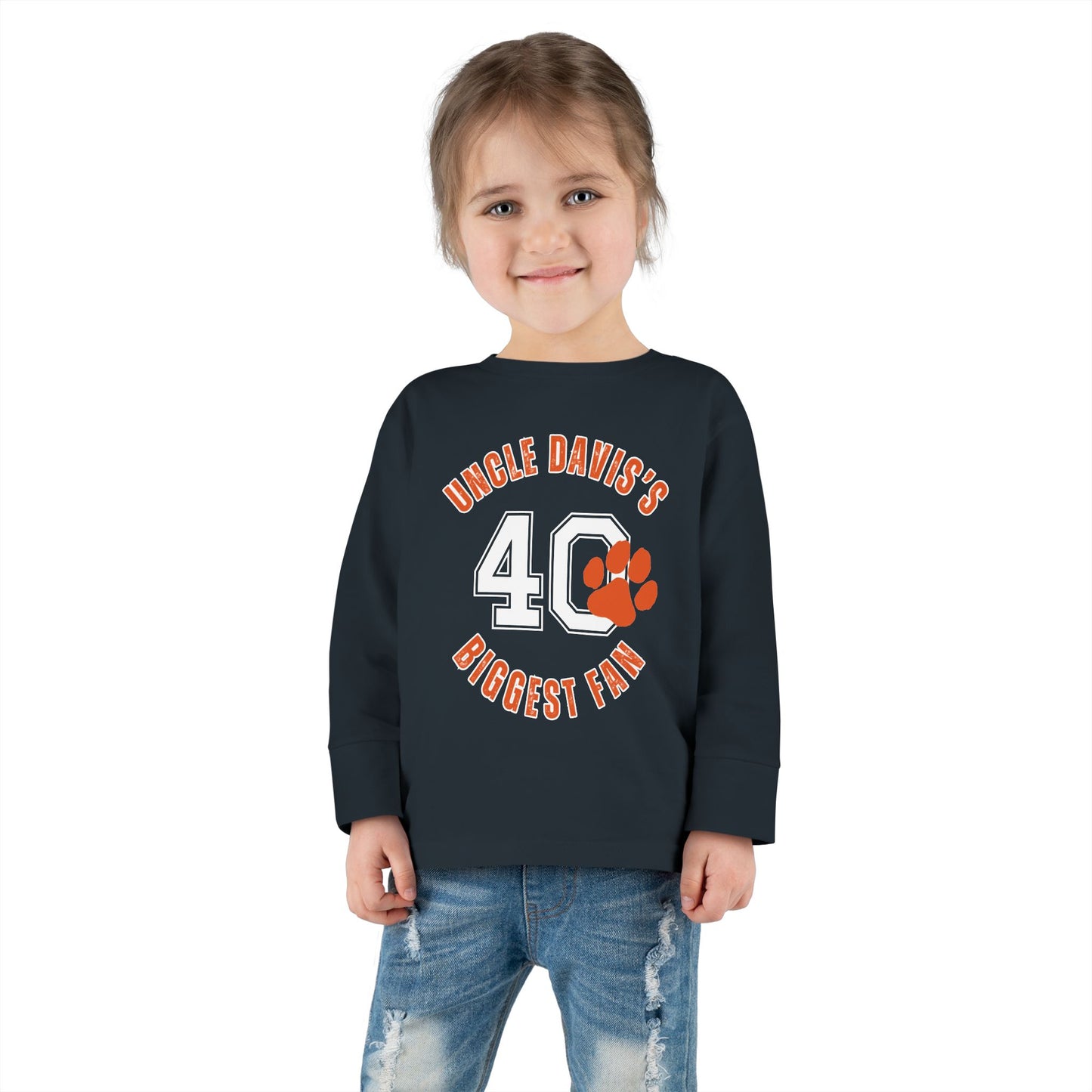 Uncle Davis' Biggest Fan Toddler Long Sleeve Tee