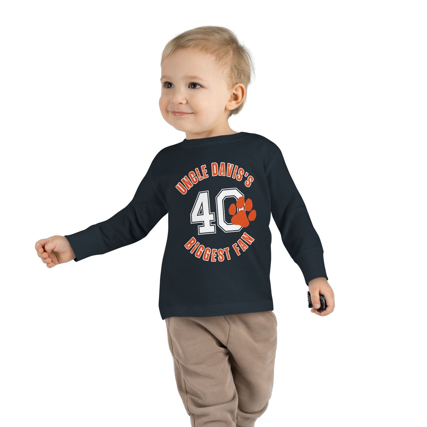 Uncle Davis' Biggest Fan Toddler Long Sleeve Tee