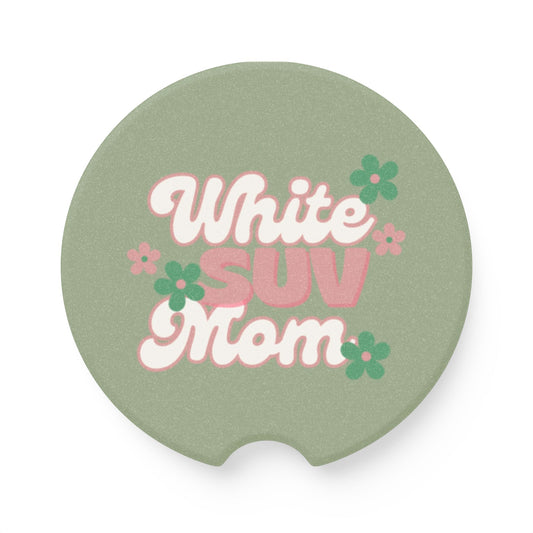 Car Coaster- White SUV Mom