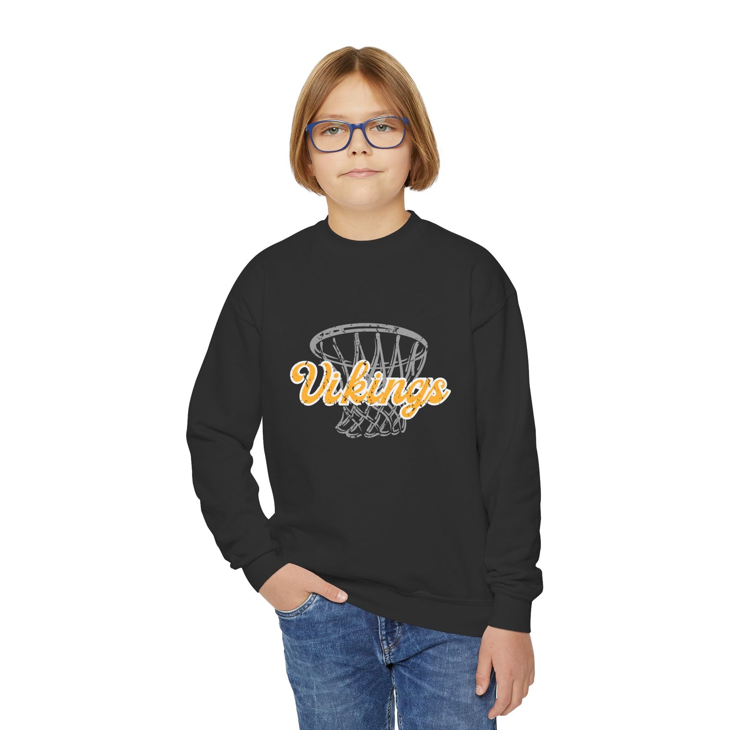 Vikings Basketball YOUTH Crewneck Sweatshirt