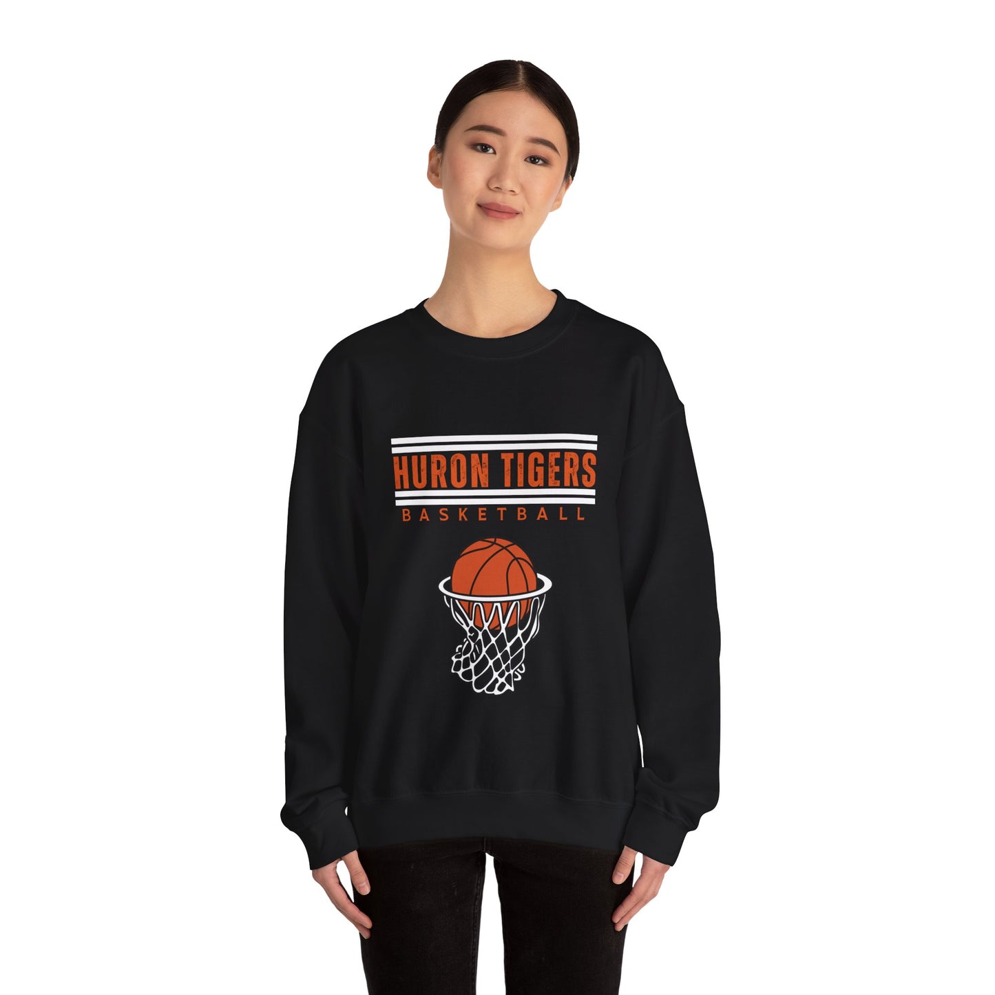 Huron Tigers Basketball Crewneck Sweatshirt - Chase 40