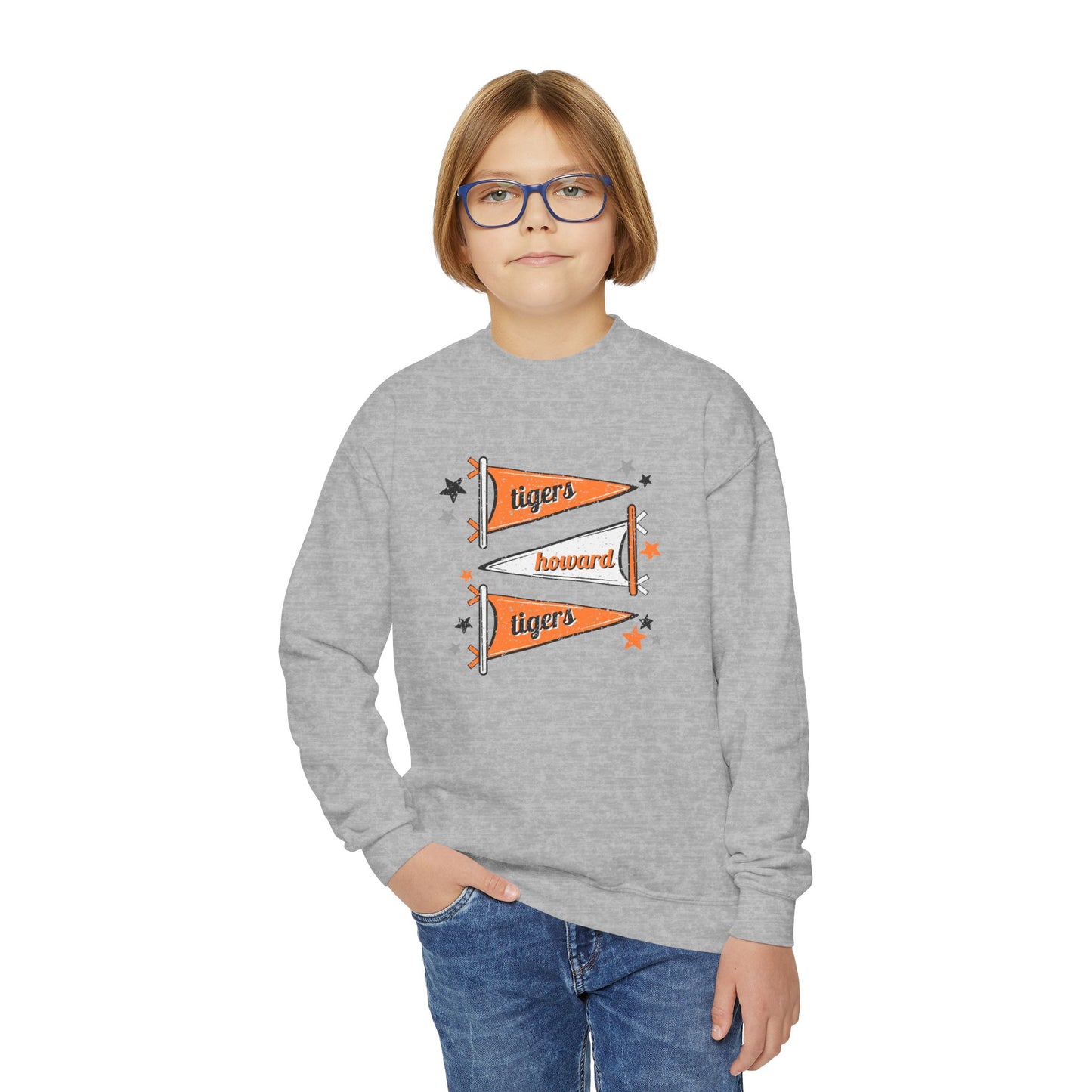 Howard Tigers Pennant Youth Crewneck Sweatshirt